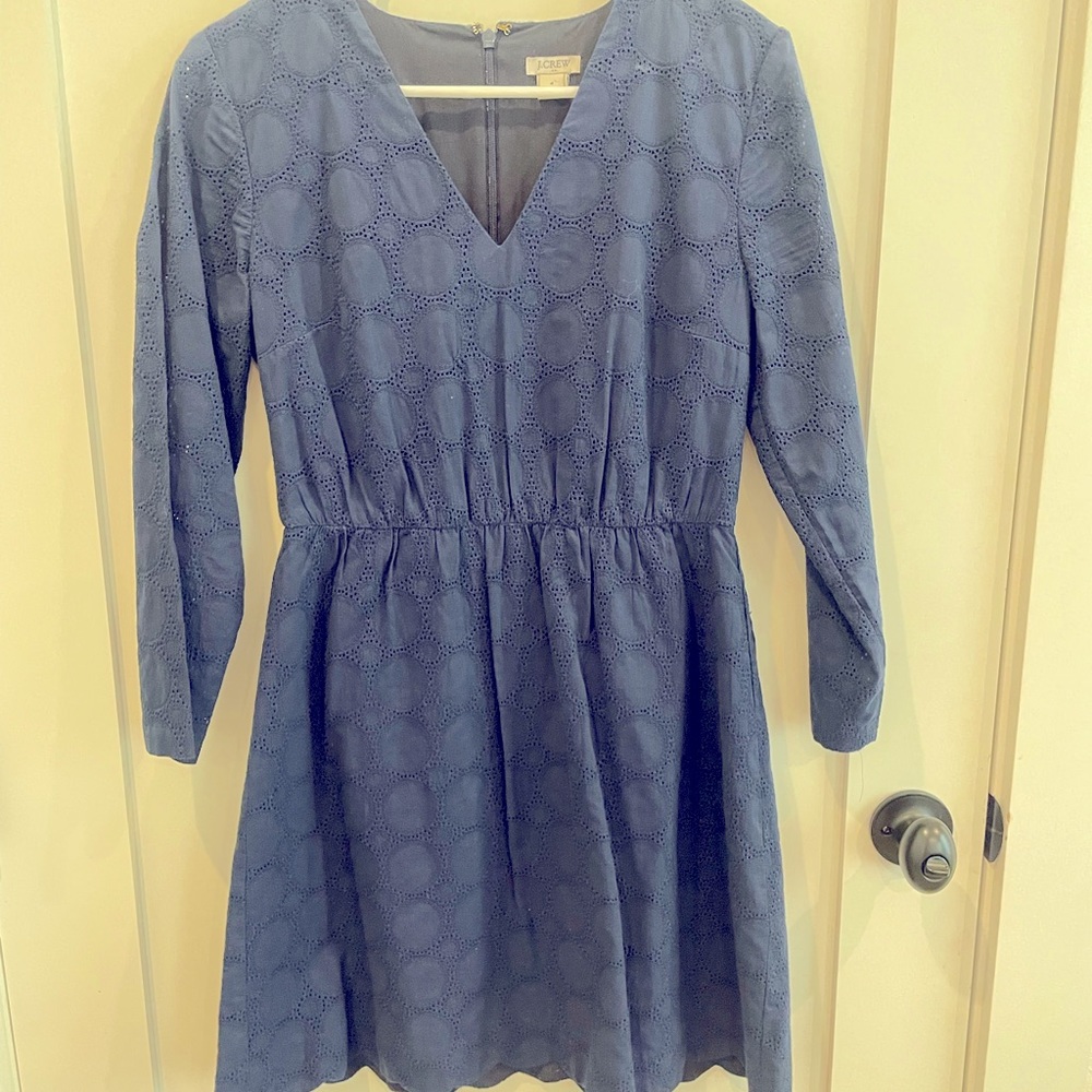Long Sleeve Navy J. Crew Dress